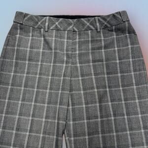 EXPRESS Women’s 6 EDITOR Gray Plaid Wide Leg Trousers